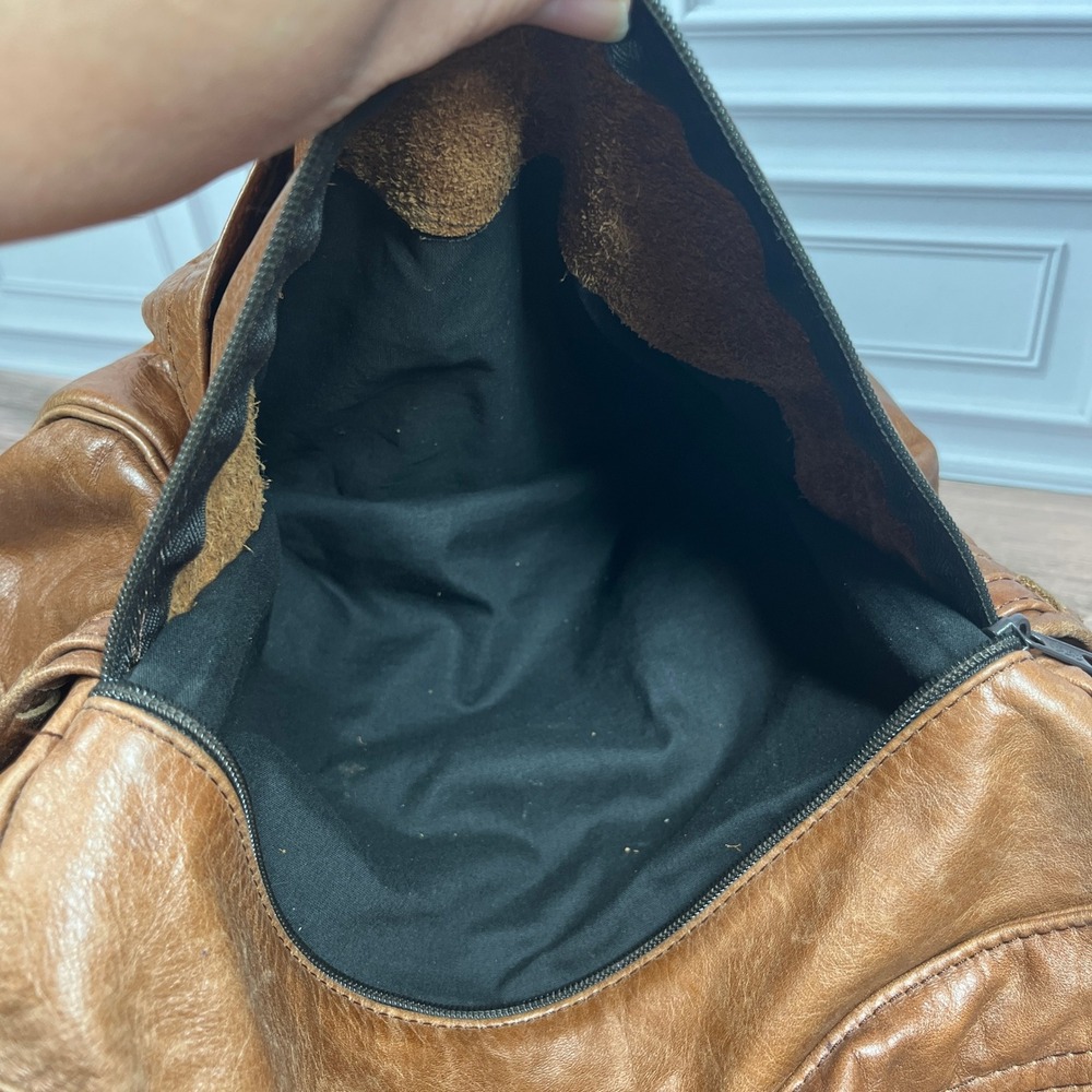 Vintage Leather Crossbody Shoulder Bag Brown Multi-Pocket Purse Mexico - Picture 15 of 16